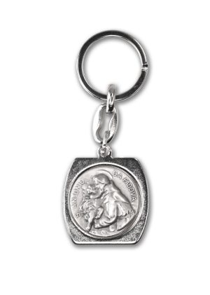 Schlüsselanhänger - Hl. Antonius, Metall - Farbe silber