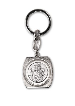 Schlüsselanhänger - Hl. Christophorus, Metall - Farbe silber