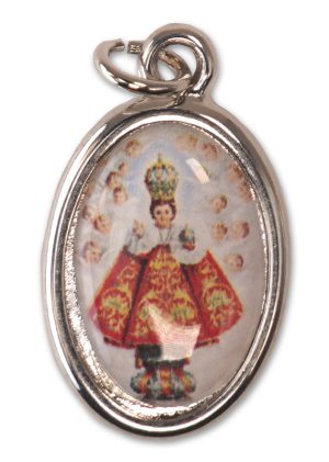 Medaille Prager Jesuskind - versilberte Metallmedaille - 25 mm