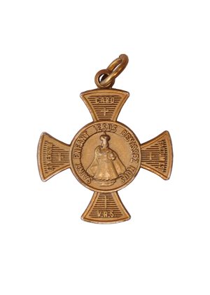 Schutzkreuz Prager Jesuskind - vergoldet - Vorderseite klein