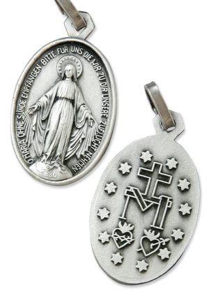 Wundertätige Medaille, Text deutsch, silberfarben